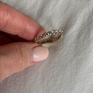 Sterling silver CZ eternity band ring EUC